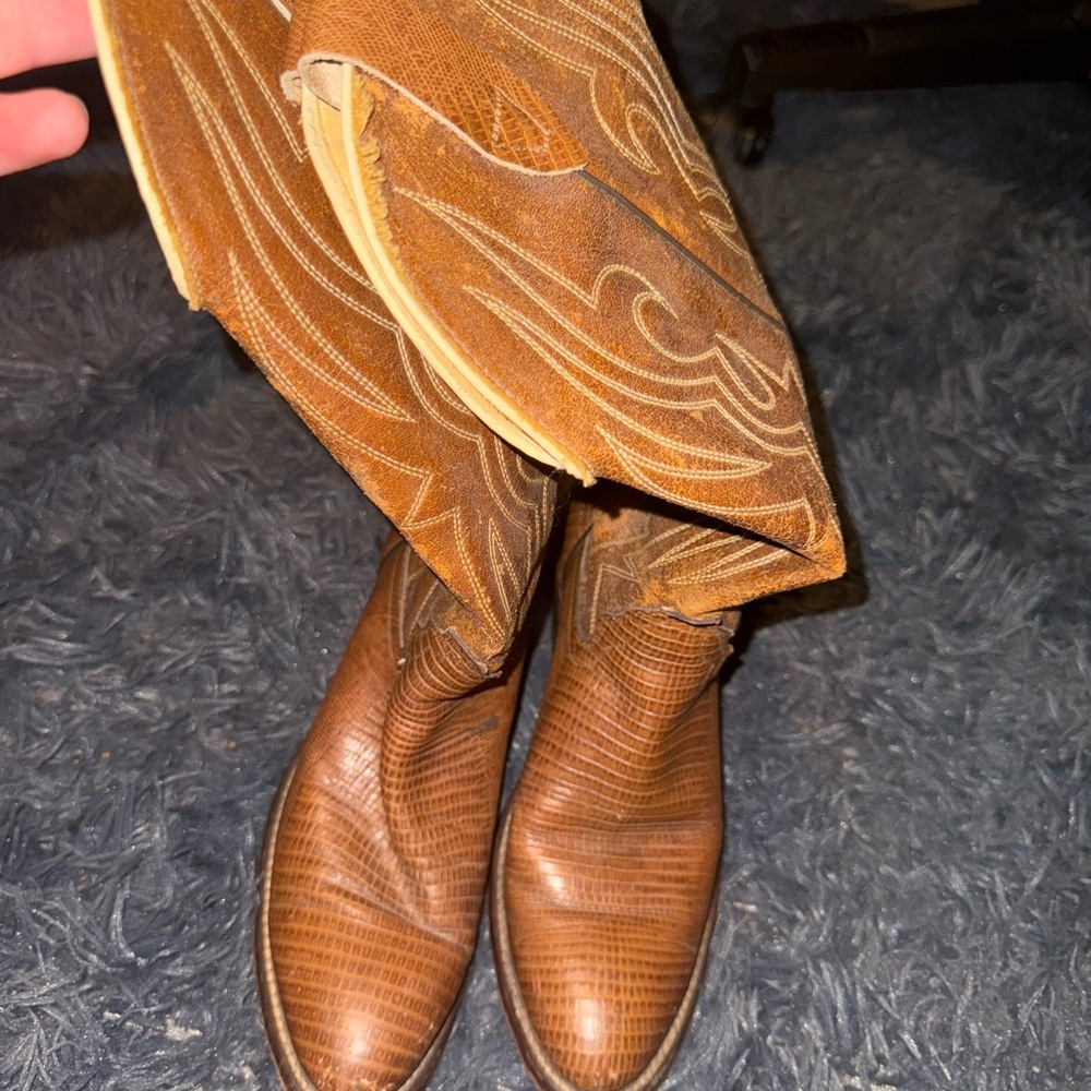 Laredo Brown Cowboy Western Boots with Decorative Stitching